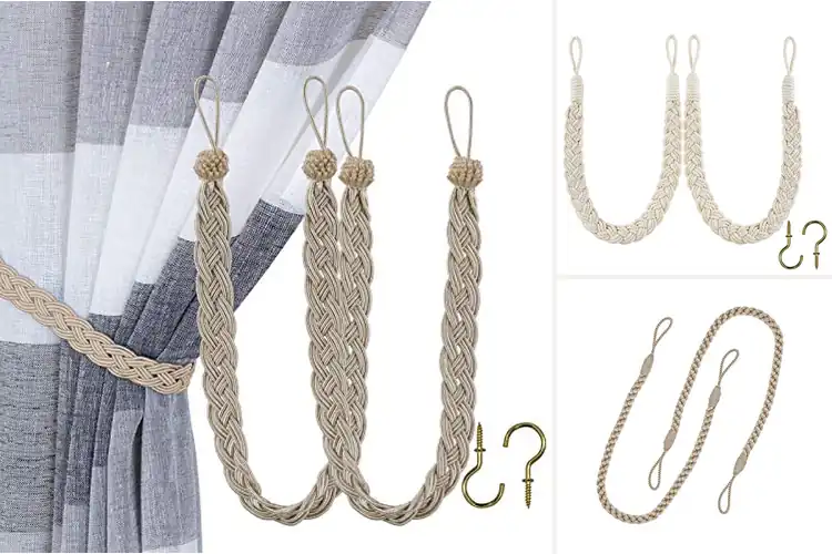 Detailed view of Best Braided Rope Tiebacks: 10 Stylish Curtain Ideas